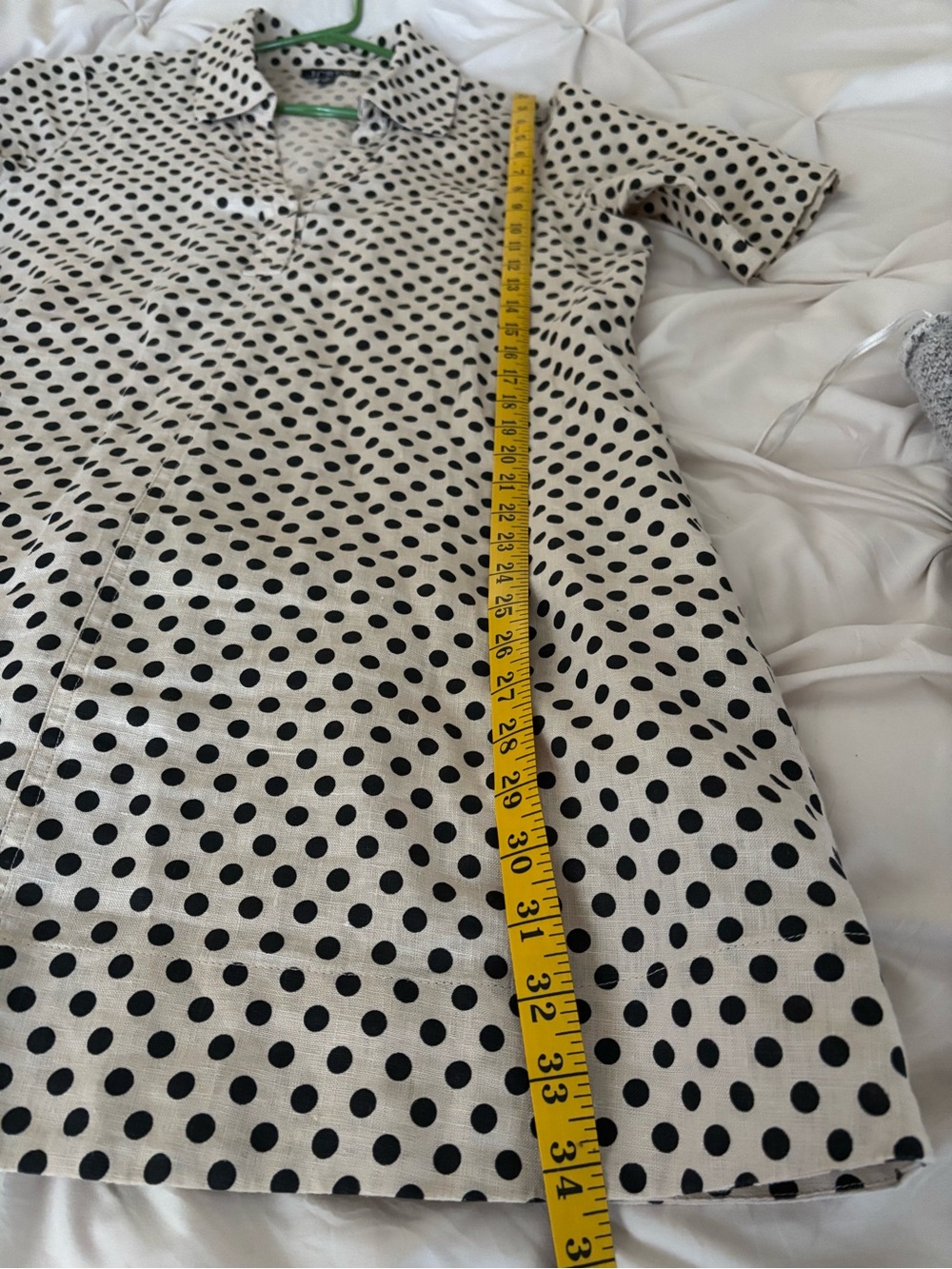 J. Crew Beige Polo dress with Black Polka Dots - Picture 4 of 6